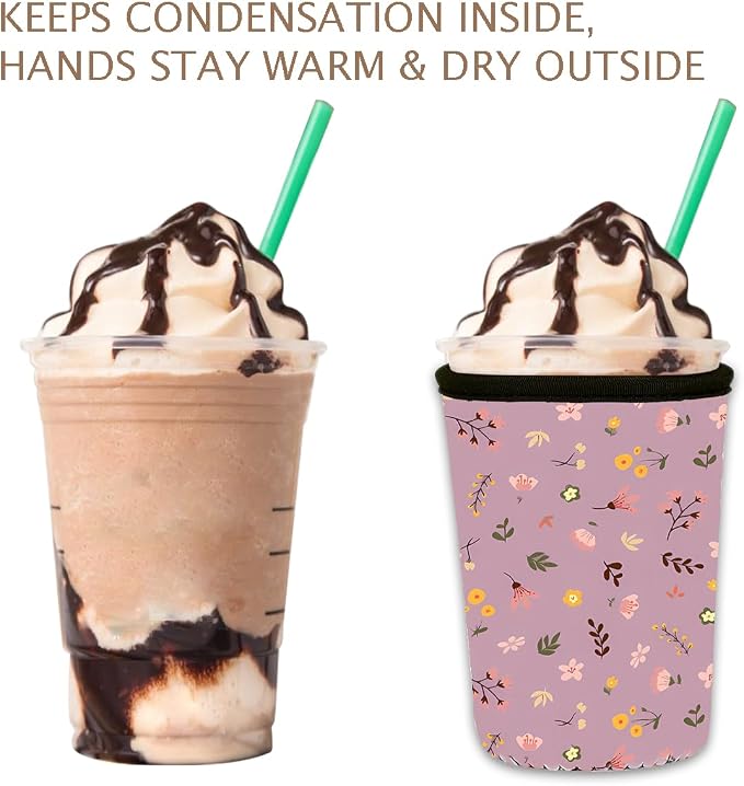 Reusable Insulated Neoprene Iced Coffee Cup Sleeve, Durable Drink Sleeve - Image 6