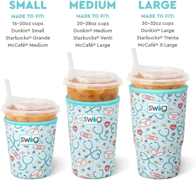 Swig Life Small Iced Cup Coolie, 16-20oz Iced Coffee Cup Insulator Sleeve - Image 5
