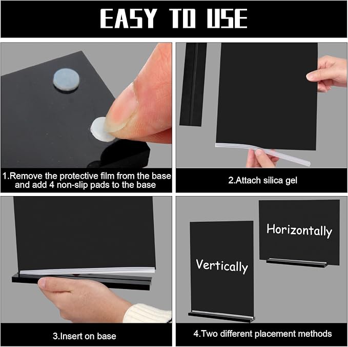 EHWINE Chalkboard Easel Sign Set, 4 Pack 8.7 x 12 Inch Double-Sided Wooden - Image 6