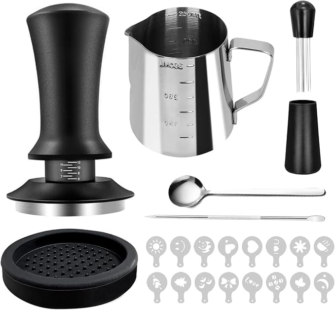 22 PCS Espresso Accessories Kit, Spring Loaded Calibrated Tamper, Spring Loaded by DreamyGifts