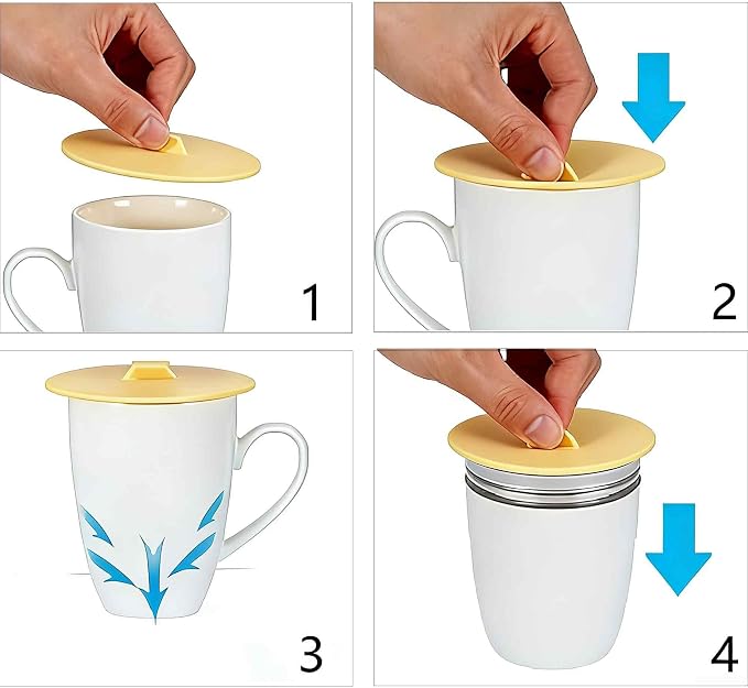 6PCS 3.94 Inch Silicone Cup Lids, 6color Universal Mug Covers - Image 6