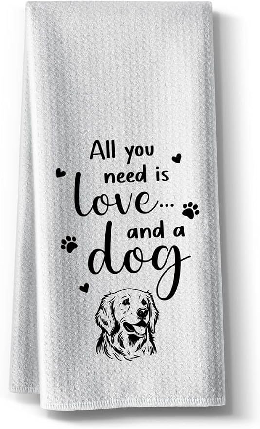Funny Dog Lover Themed Kitchen Towels, 16 x 24Inch Dishcloth, Microfiber Bar by Hcaredee