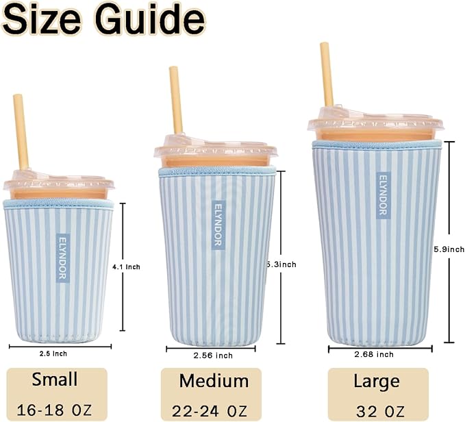 Reusable Insulated Sleeve for Iced Coffee Cup, Beverage Holder for Iced Coffee - Image 5