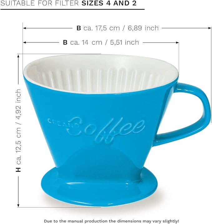 Creano XXL Porcelain Coffee Dripper Blue - Image 2