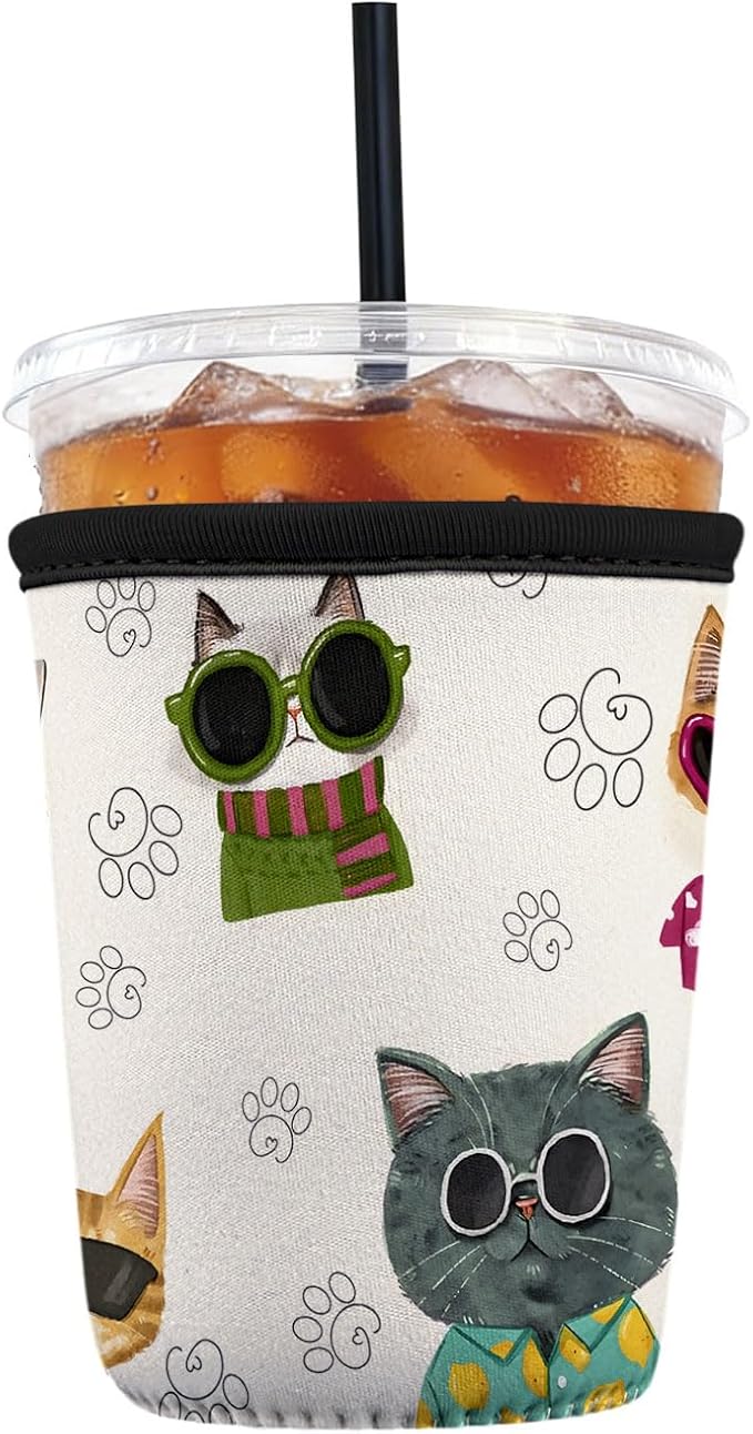 Reusable Insulated Neoprene Iced Coffee Sleeve by Cavllson