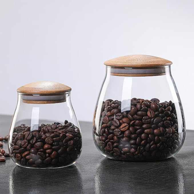 WAIT FLY Mushroom Shape Borosilicate Glass Coffee Bean Storage Container - Image 3