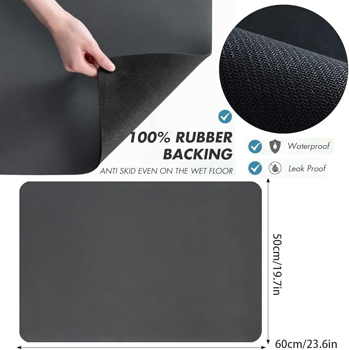 Coffee Mat Rubber Backed, Absorbent Coffee Maker Mat - Image 6