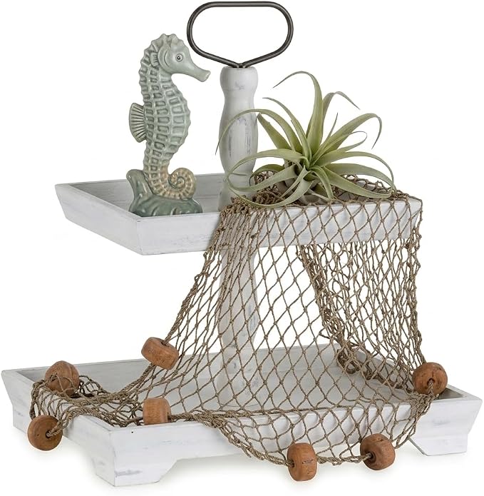 Hanobe 2 Tiered Decorative Tray Stand by Hanobe