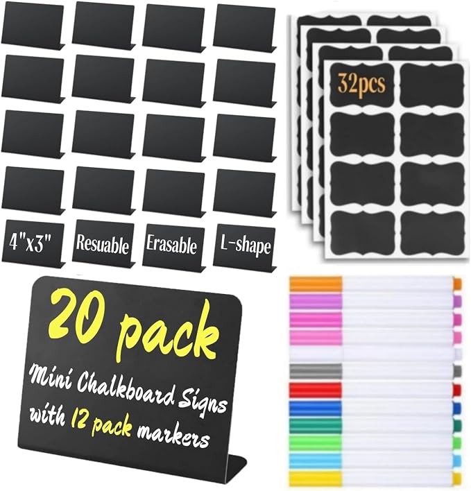 20 Pack Mini Chalkboard Signs Food Labels by YZLIANGYUAN