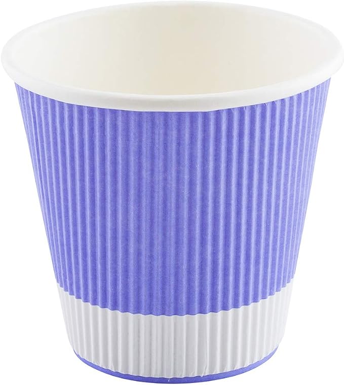 Restaurantware Ripple Wall Coffee Cups 25 Count 8 Ounce Insulated Light Purple - Image 5
