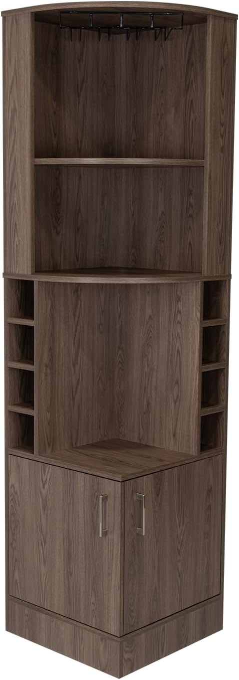 Tuhome Syrah Corner Bar Cabinet, Tall 71.1" Liquor Cabinet - Image 8
