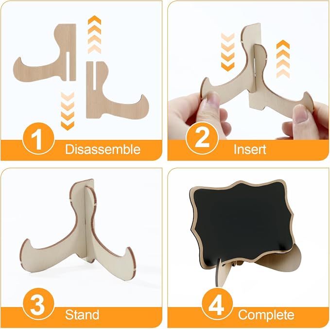 Mini Chalkboard Signs for Food Labels- 30 Pack Small Wooden Framed Blackboard - Image 5