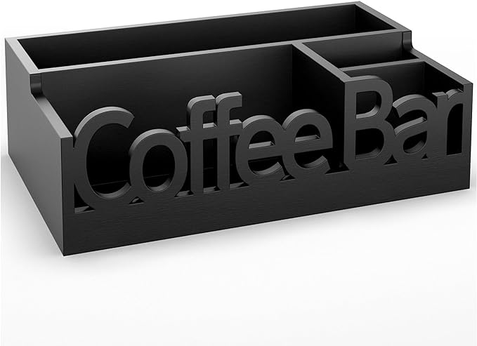 Coffee Bar Organizer Countertop, Wood Caddy by ADDFITHOUSE