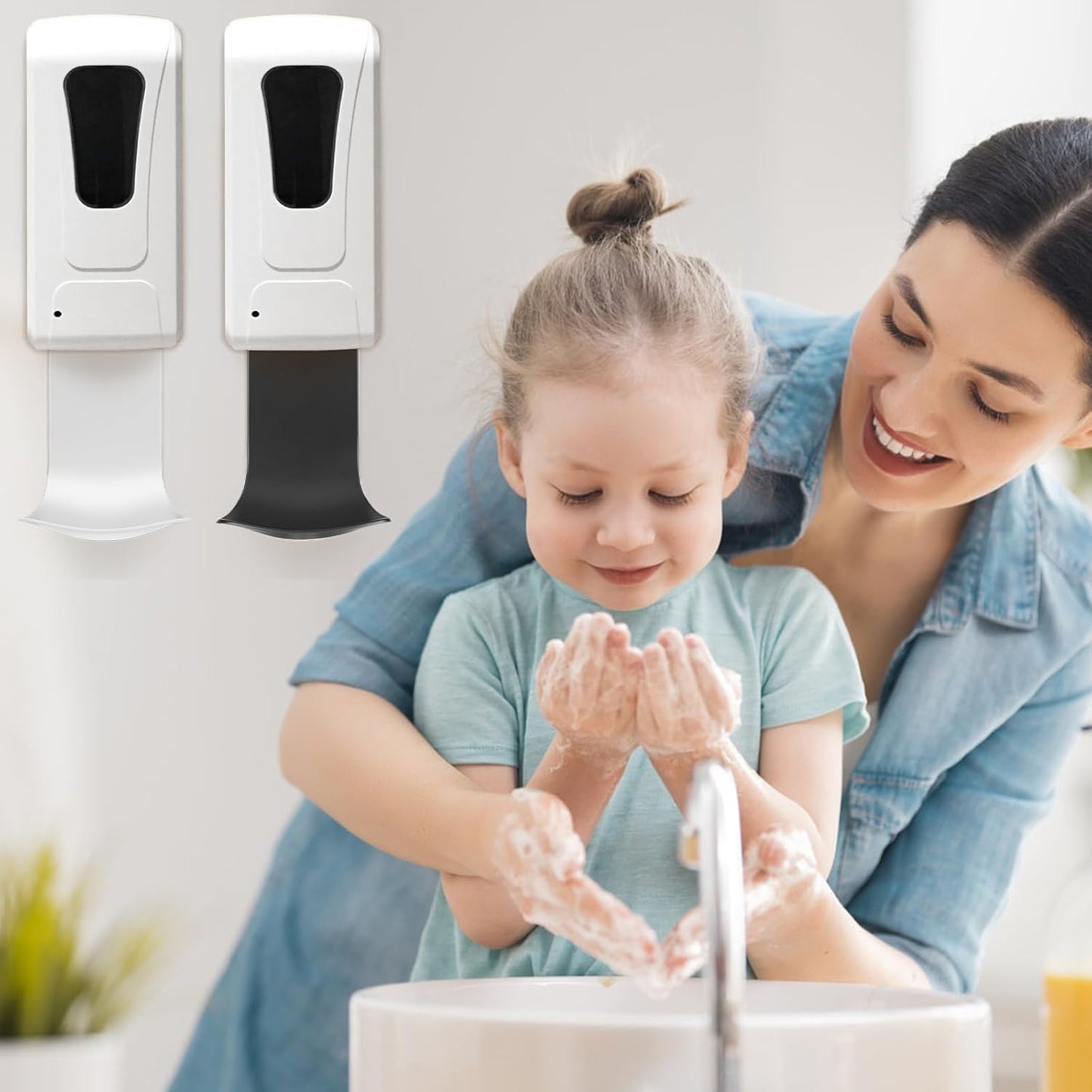2PCS Dispenser Drip Tray Wall Mount Soap Dispenser Bracket,Laundry Detergent Drip Catcher Prevent Dripping and Spraying, Easy to Clean(White)