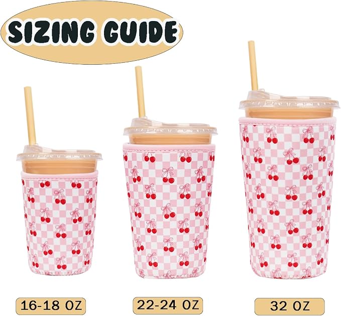 Reusable Insulated Neoprene Iced Coffee Cup Sleeve, Durable Drink Sleeve - Image 5
