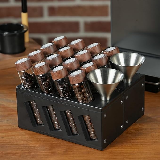 CAFEMASY Espresso Coffee Beans Storage Container Pack 8pcs Glass Vials Single - Image 6