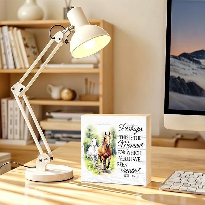 Perhaps This Is The Moment for Which You Have Been Created Wood Block Plaque - Image 5