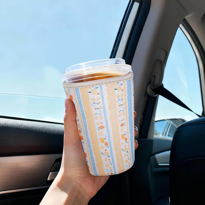 Reusable Insulated Sleeve for Iced Coffee Cup, Beverage Holder for Iced Coffee - Image 3