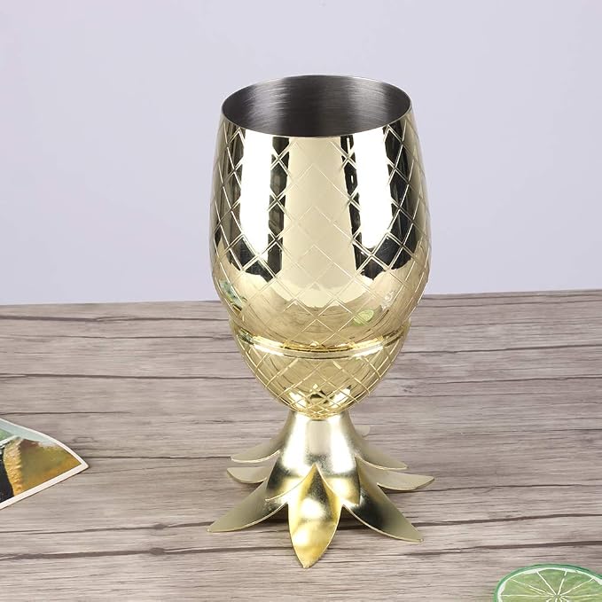 Cocktail Shaker, Stainless Steel Cocktail Shaker Gold Pineapple Shaker Cocktail - Image 5