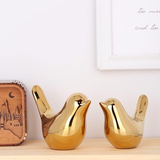 XMGZQ 2 Pcs Gold Decor Accents, Small Animal Statues, Modern Home Decorative - Image 5