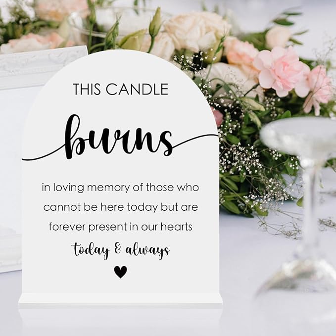 This Candle Burns Memorial Sign, In Loving Memory Sign Wedding Engagement - Image 6