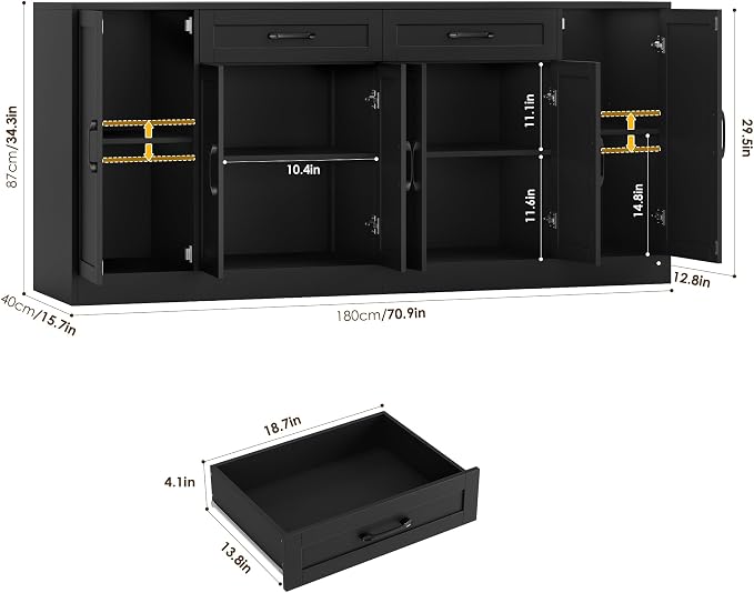 BOTLOG 71” Large Buffet Cabinet - Image 3