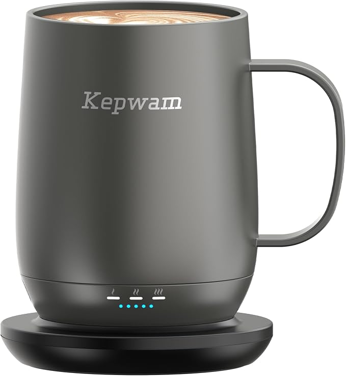 Kepwam Heated Coffee Mug Rechargeable T2, 16oz Smart Temperature Control by Kepwam