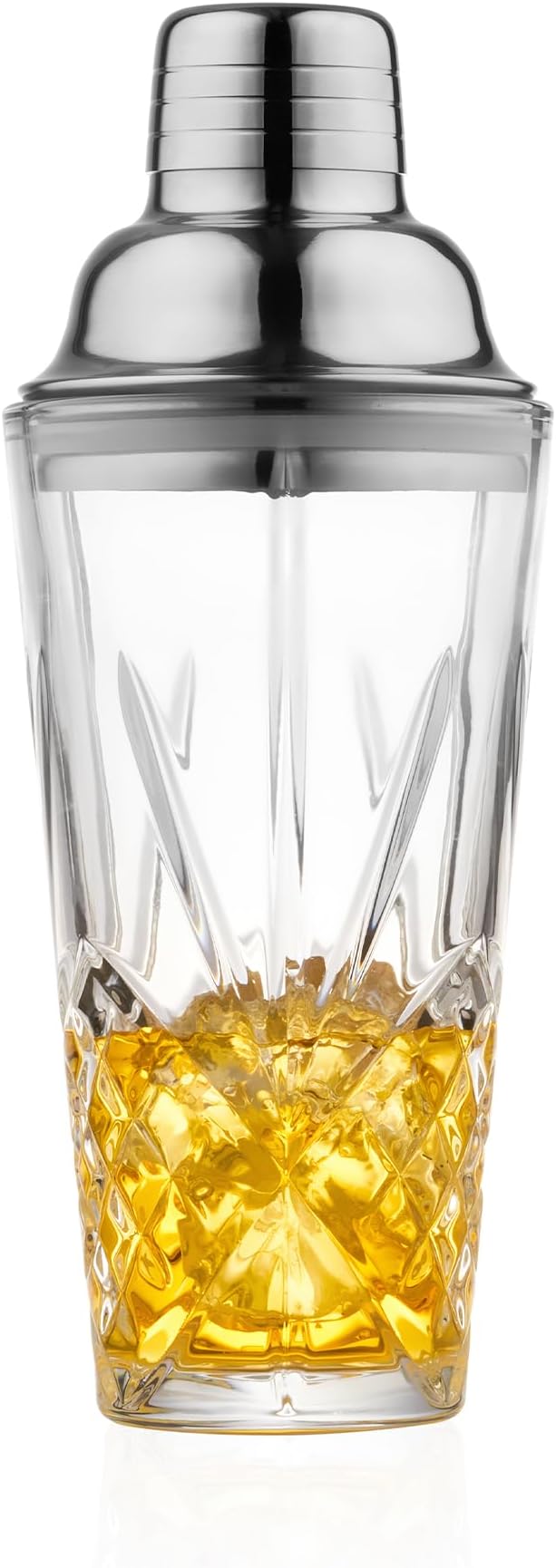 Glass Cocktail Shaker, 15oz Cutting Design - Image 3
