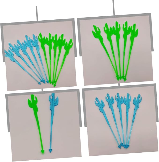 DECHOUS Cactus Design Cocktail Swizzle Sticks 40pcs Disposable Drink Stir Sticks - Image 8