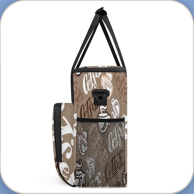 Coffee Time Coffee Maker Carring Bag Hand Drawn Coffee Travel Carrying Storage - Image 4
