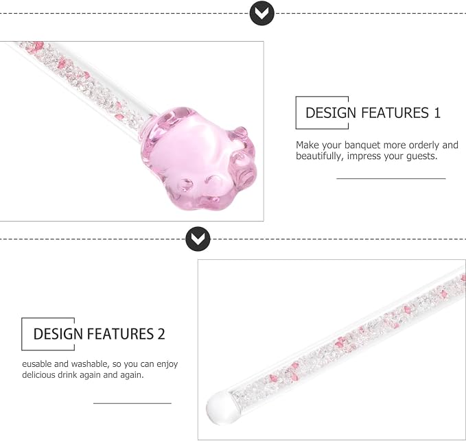 Round Shiny Glass Stirrer Creative Design Swizzle Stick - Image 7