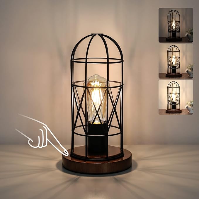 Touch Control Table Lamp, Industrial Bedside Lamp by Seasidevillage