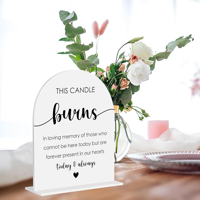 This Candle Burns Memorial Sign, In Loving Memory Sign Wedding Engagement - Image 5