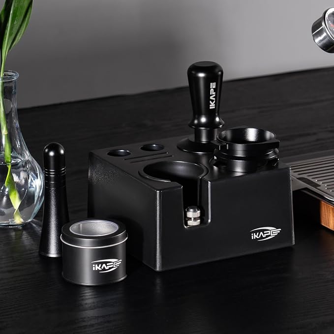 IKAPE 54mm Espresso Tamper Kit 4 in 1 Black, Complete Portafilter accessory set - Image 8