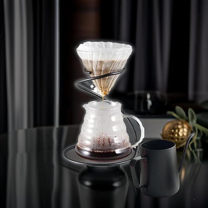 Spiral Coffee Dripper Stand, Stainless Steel Filter, Reusable Metal Filter - Image 2