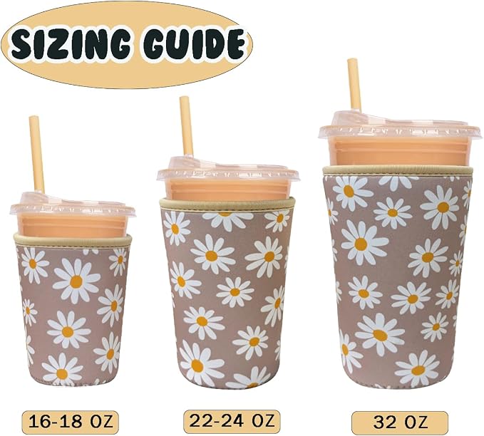 Reusable Insulated Neoprene Iced Coffee Cup Sleeve, Durable Drink Sleeve - Image 5