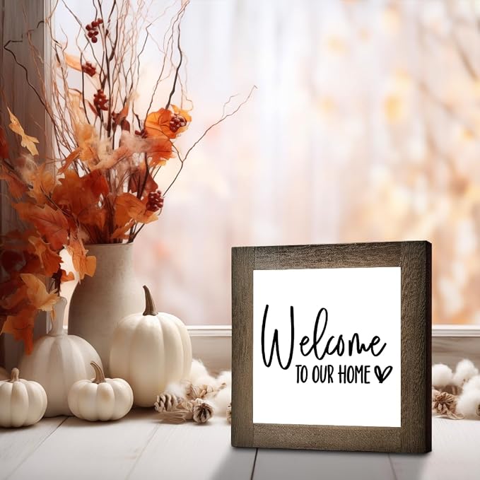 C2 Freestanding Welcome Sign for Home Entryway, Farmhouse Decor for Front Door - Image 6