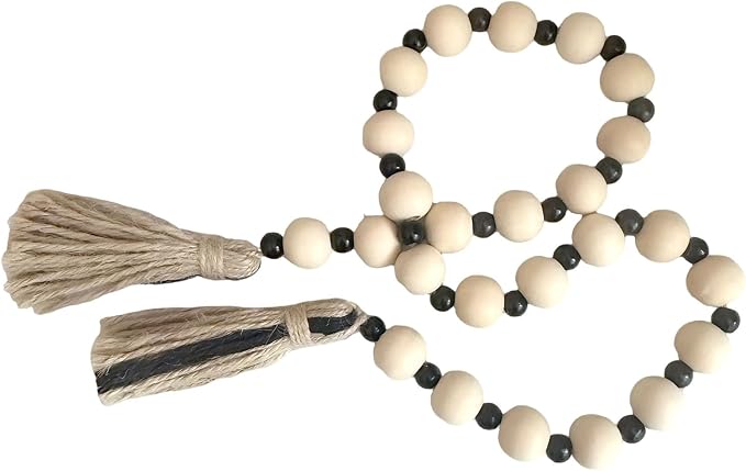 Farmhouse Wood Bead Garland by EMINGSKY