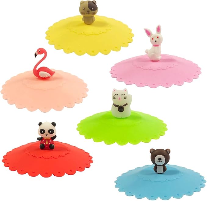 allydrew Silicone Cup Lids, Anti-Dust Leak-Proof Coffee Mug Covers by allydrew