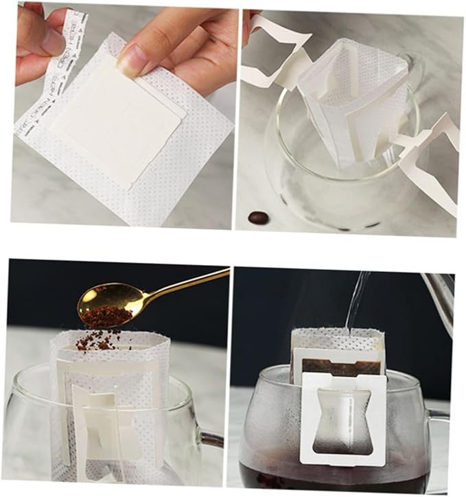 PRETYZOOM 50pcs Hand-poured Filter Coffee Filters Drip Tea Bags - Image 8