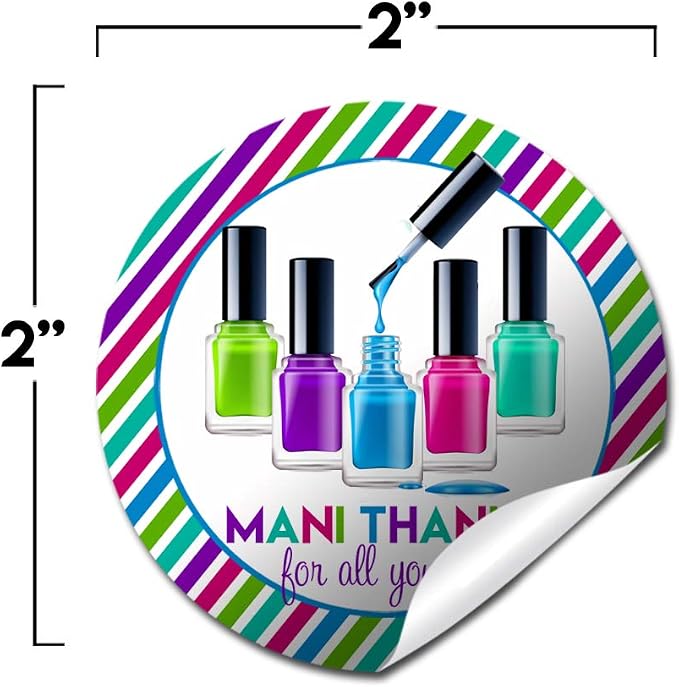 “Mani Thanks” Teacher, or Employee Appreciation Thank You Sticker Labels - Image 2