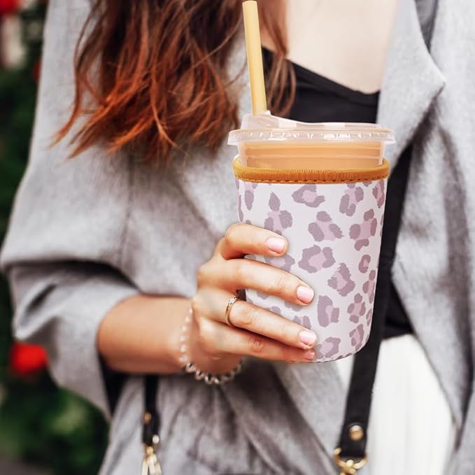 Reusable Insulated Neoprene Iced Coffee Cup Sleeve, Durable Drink Sleeve - Image 2