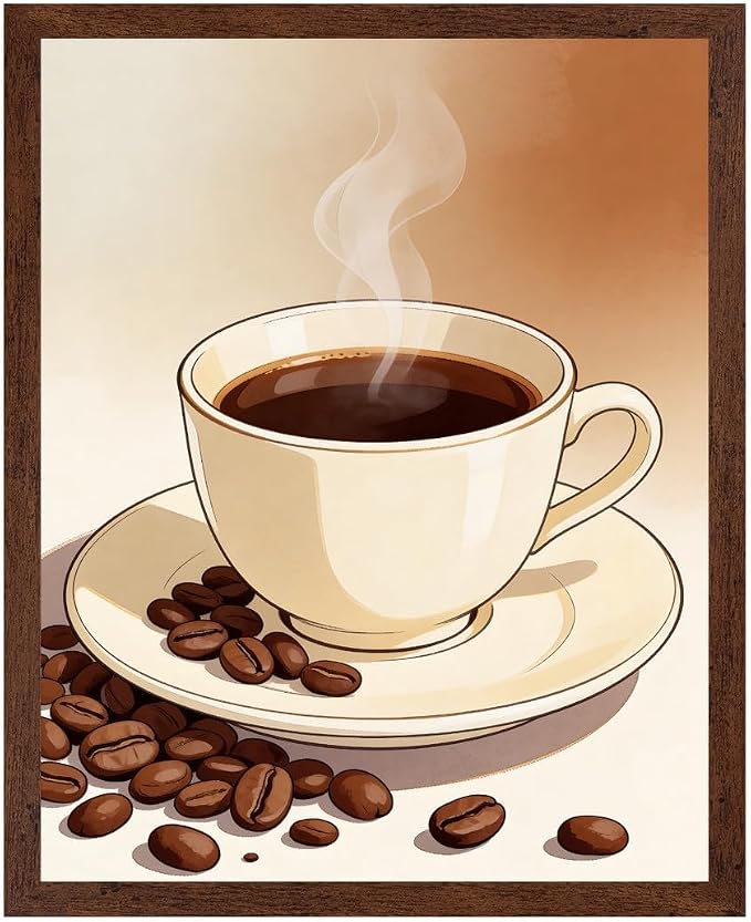 Lawrence Williams Designs Hot Coffee Cup Poster by LawrenceWilliamsDesigns