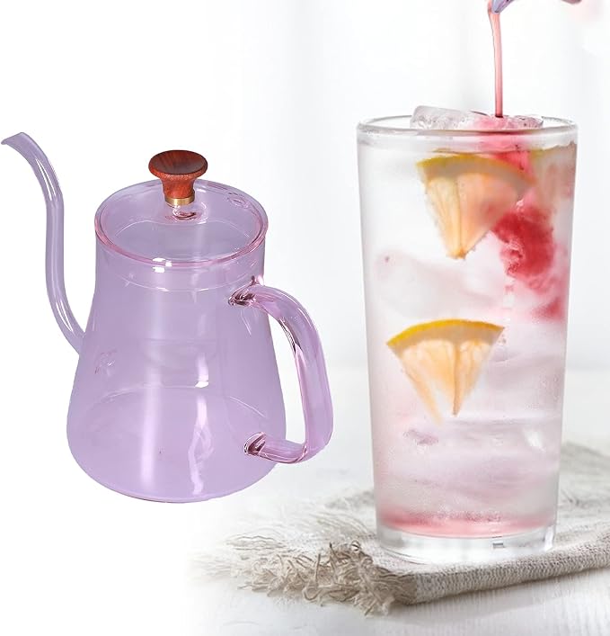 Glass Coffee Kettle, High Borosilicate Crystal Clear Gooseneck Spout, 350ml - Image 5