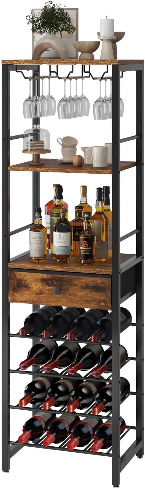 IBUYKE Wine Rack Freestanding Floor, Bar Cabinet by IBUYKE