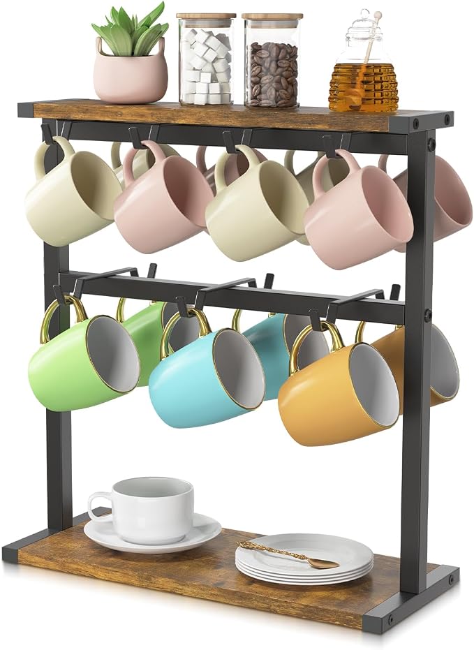EsLuker.ly Coffee Mug Holder Cup Tree Rack by EsLukerly