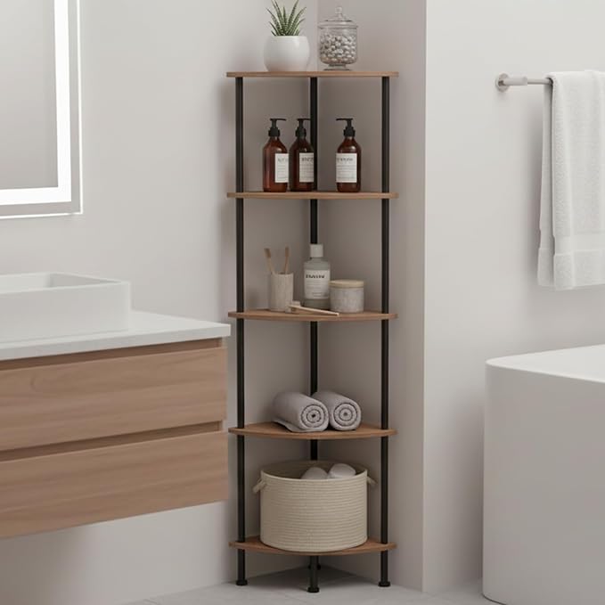 5-Tier Corner Shelf Stand, Tall Display Shelf, Plant Stand, Storage Standing - Image 6
