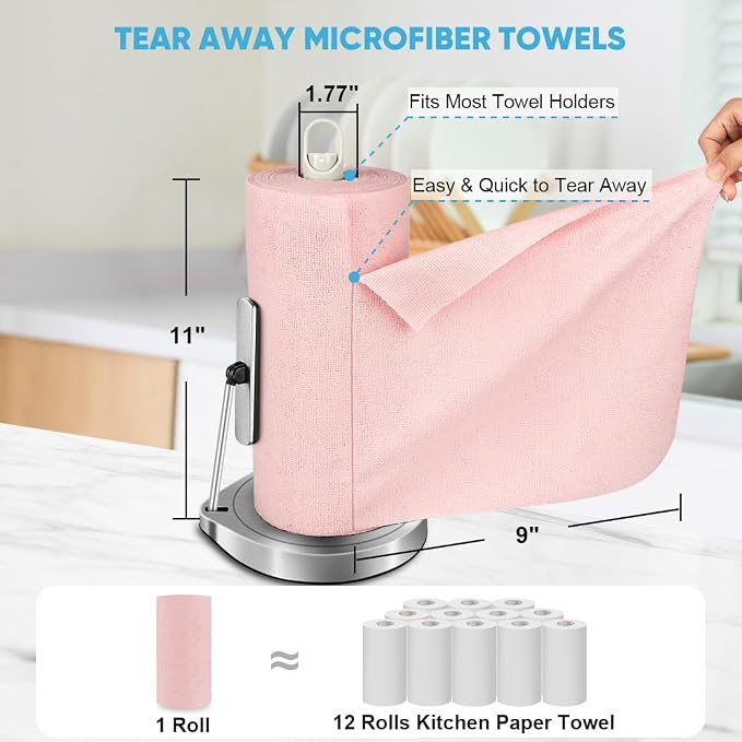 AIDEA Microfiber Cleaning Cloth 330 Sheets 6 Roll, Microfiber Towels - Image 2