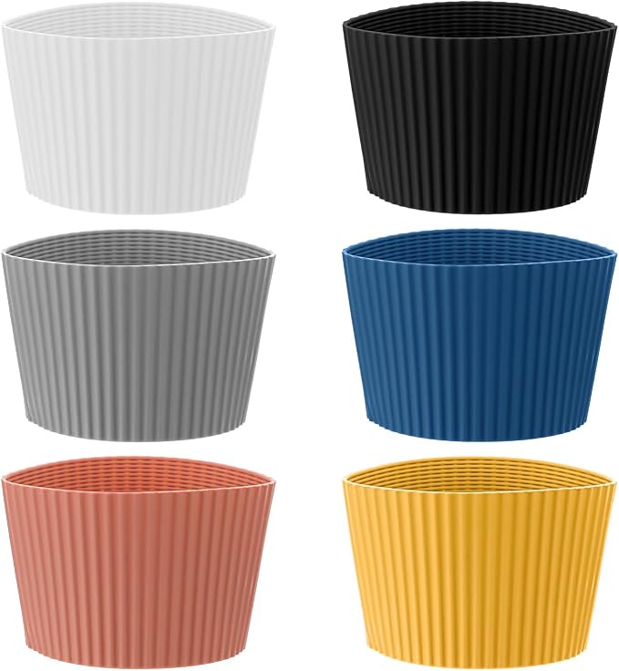 6 Pack Coffee Cup Sleeves Reusable Silicone Cup Sleeve Heat Resistant Nonslip by Unknown