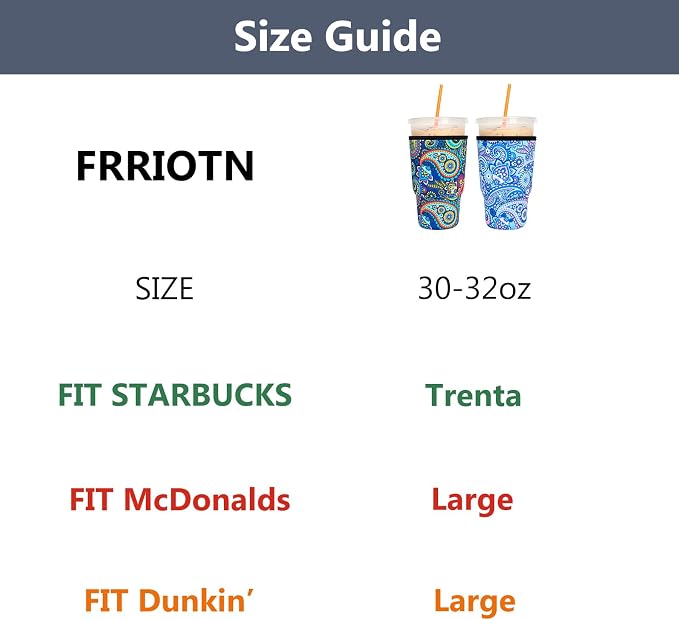 2 Pack Reusable Iced Coffee Sleeves - Image 2